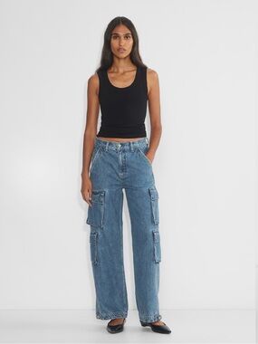 Denim Forum The '90s Millie Hi-Rise Cargo Jean Size 29